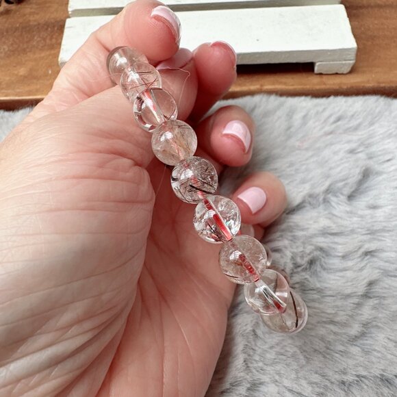 9mm Rutilated Quartz Stretch Bracelet - Picture 3 of 5